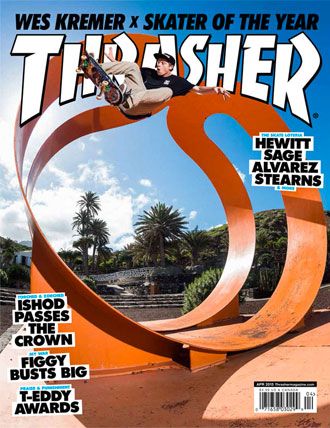 Wes Kremer won Thrasher mag Skater of the Year