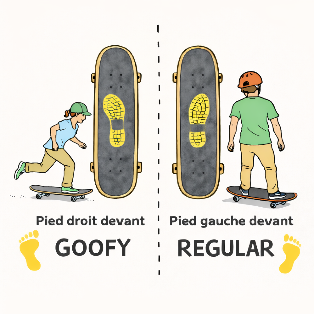 Différence entre stance goofy et stance regular en skateboard