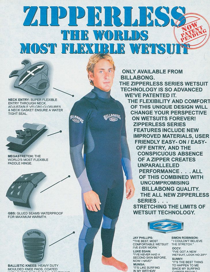Billabong créé la première combinaison de surf sans zip